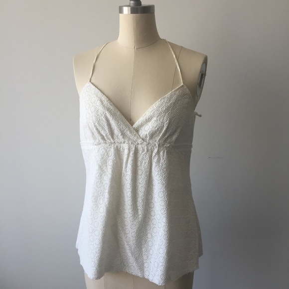 white cotton halter top